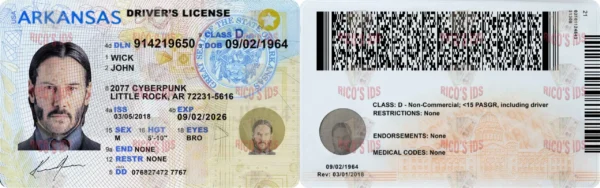 ARKANSAS Driver License - ARKANSAS scannable Driver License and ID Cards