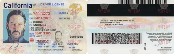 CALIFORNIA Driver License - CALIFORNIA scannable Driver License and ID Cards