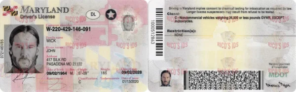 MARYLAND Driver License - MARYLAND scannable Driver License and ID Cards