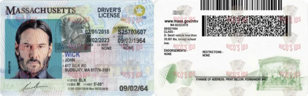 MASSACHUSETTS Driver License - MASSACHUSETTS scannable Driver License and ID Cards
