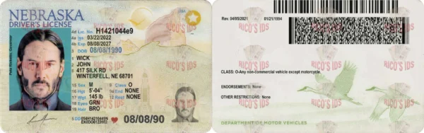 NEBRASKA Driver License - NEBRASKA scannable Driver License and ID Cards