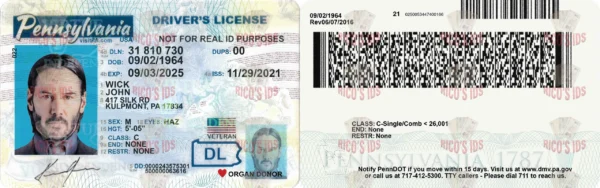 PENNSYLVANIA Driver License - PENNSYLVANIA scannable Driver License and ID Cards
