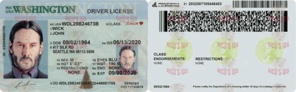 WASHINGTON Driver License - WASHINGTON scannable Driver License and ID Cards